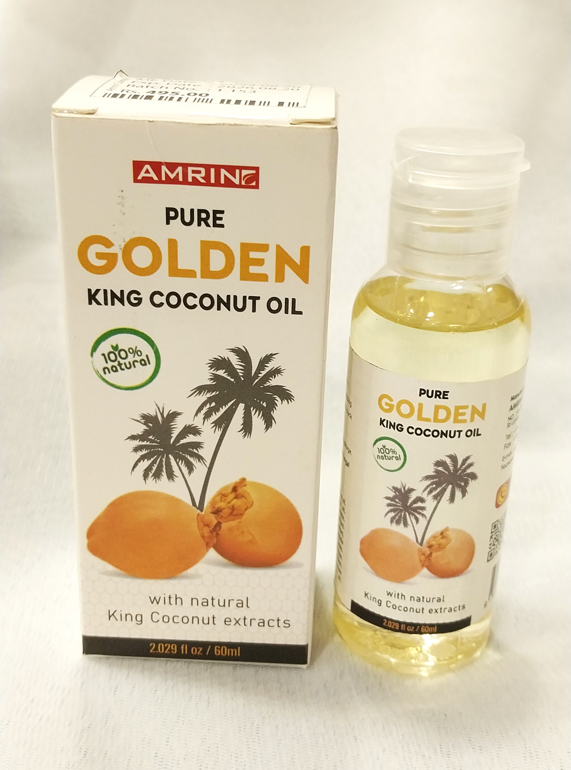 HAIR OIL AND HAIR CREAM TONIC CASTER OIL  - AMRIN HAIR OIL PURE COCONUT 60ML